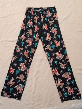Amazon Woman's black Holiday Reindeer Print Pajama Pants Size Large